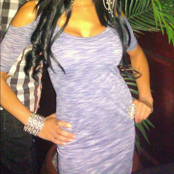Sexy Blue BCBG Cold Shoulder dress - Picture 1 of 8
